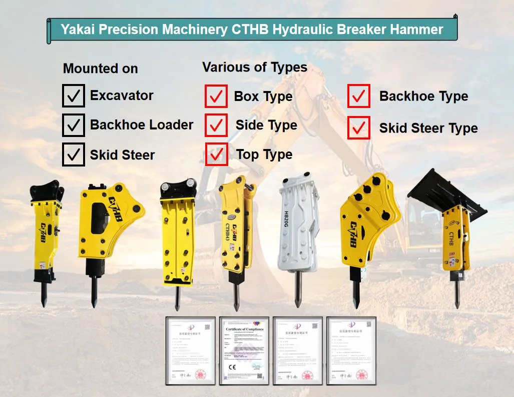 20crmo Hydraulic Breaker Hammer Spare Parts Yakai Cthb Accessories for Excavator Rock Breaker