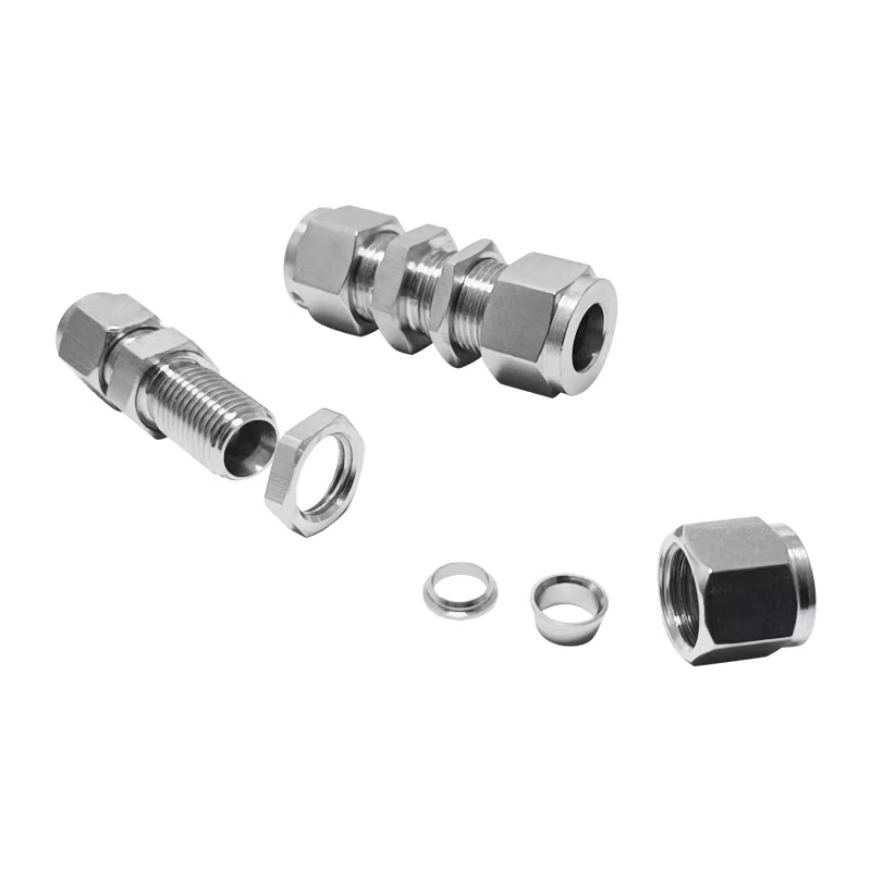 Stainless Steel Twin Ferrules Type Tube Union Elbows, Stainless Steel Compression Tube Male Adapters Double Ferrule Fittings Male Connector