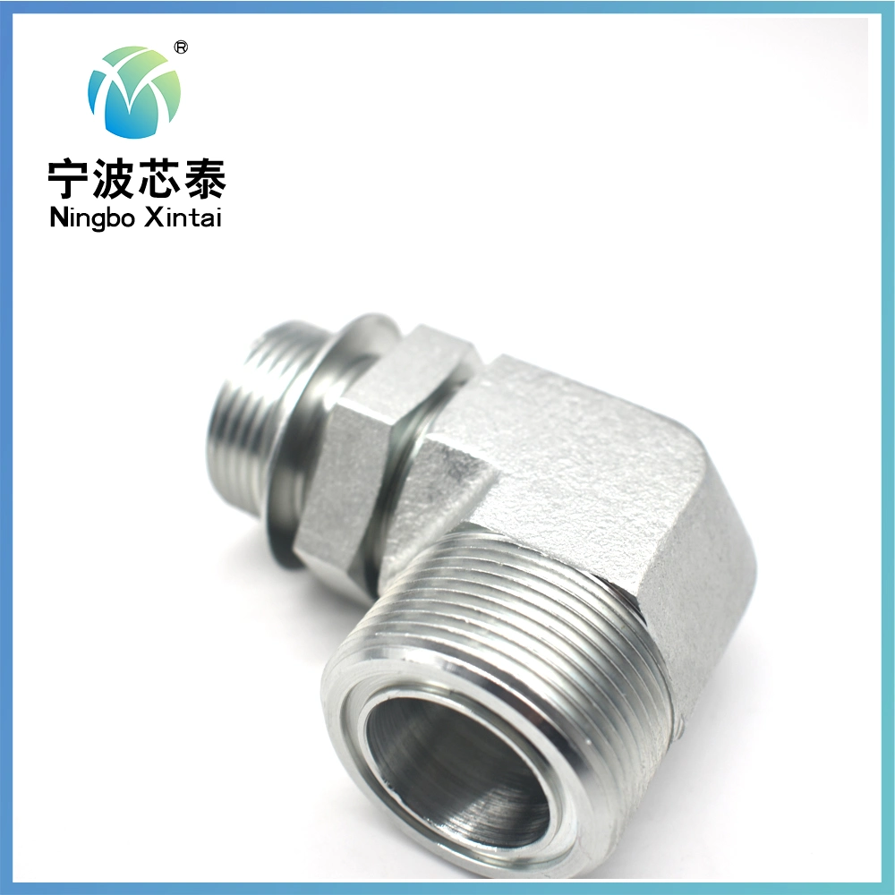 OEM ODM 90 Degree Elow Straight Round Hex 3/8&quot; Bsp NPT Male Thread Jic Carbon Steel Galvanized Hose Fitting NPT Metric Female Connector Hydraulic Adapter