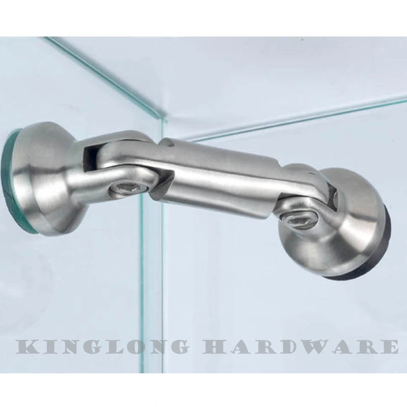 High Quality Stainless Steel Glass Fitting Wall Mounted Glass Door Hinge Double Adjustable Glass Connector