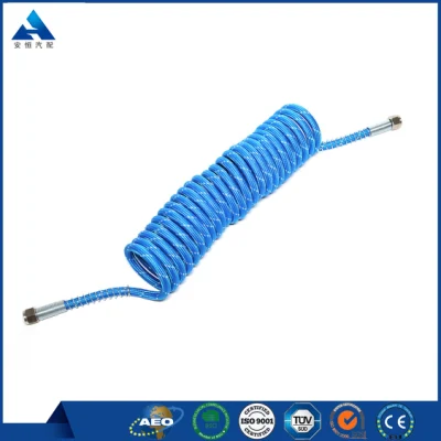 Blue Color Polyurethane Compressor Air Hose Assembled 1/4 NPT Thread Fittings and Spring Guards